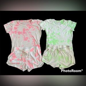 two sundry tie-dye, pink and green Sets. pink: women’s S Green: women’s XS